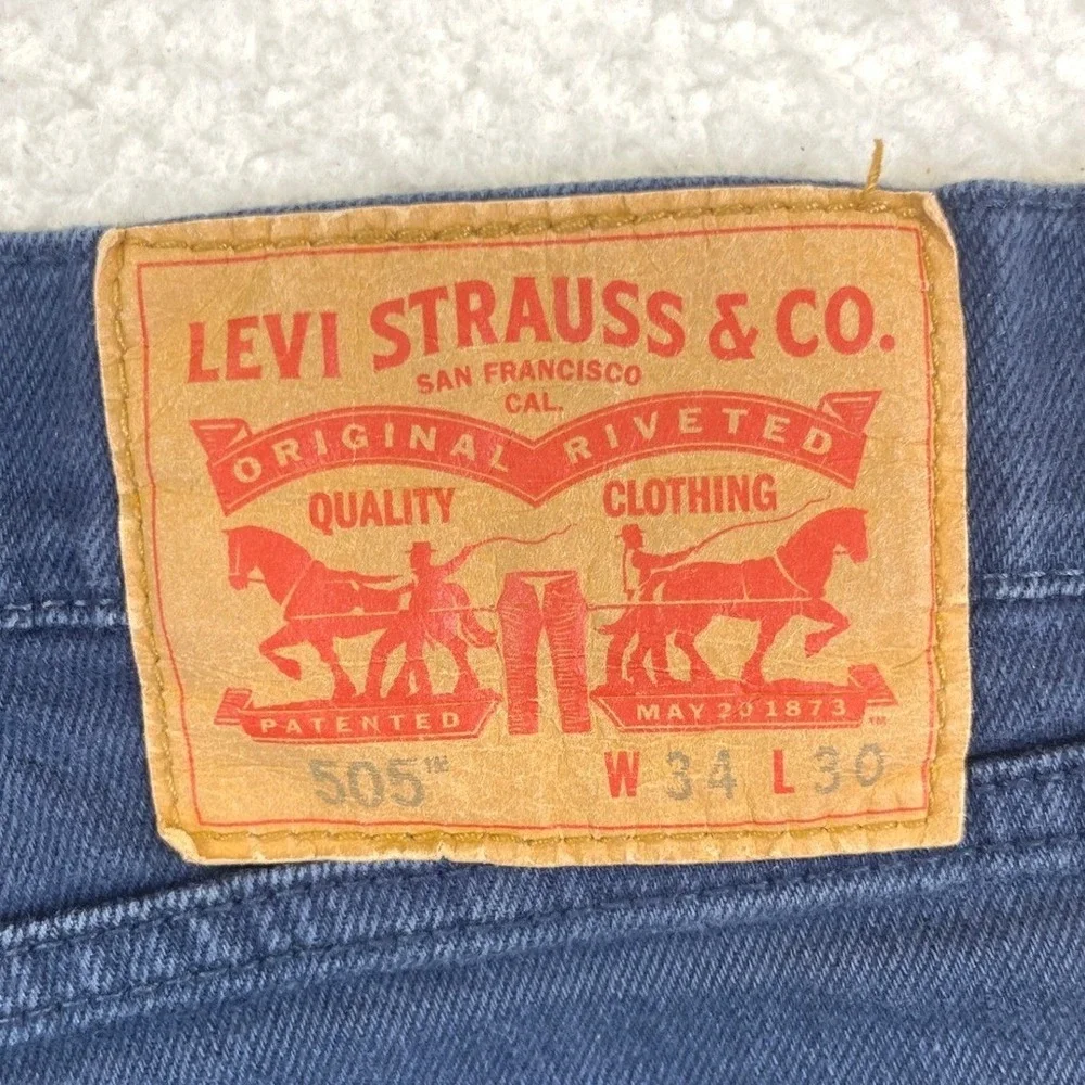 Levi's 505 Regular Fit Jeans Mens 34x30 Blue Denim Classic Straight Pants